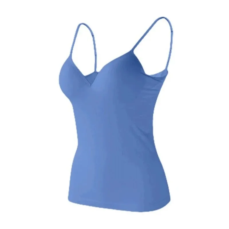 Solid Padded Bra Sexy Women Tops Camisole Top Women Vest Women Camisole with Built in Bra Cami Top Vest Tank Top — image 12