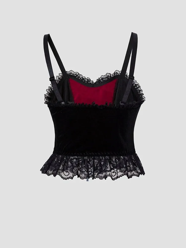 Y2K Gothic Style Sexy Top Fashion Sleeveless Waistcoat Backless Lace T-shirt Women Elegant Retro Underwear Summer Outwear — image 2