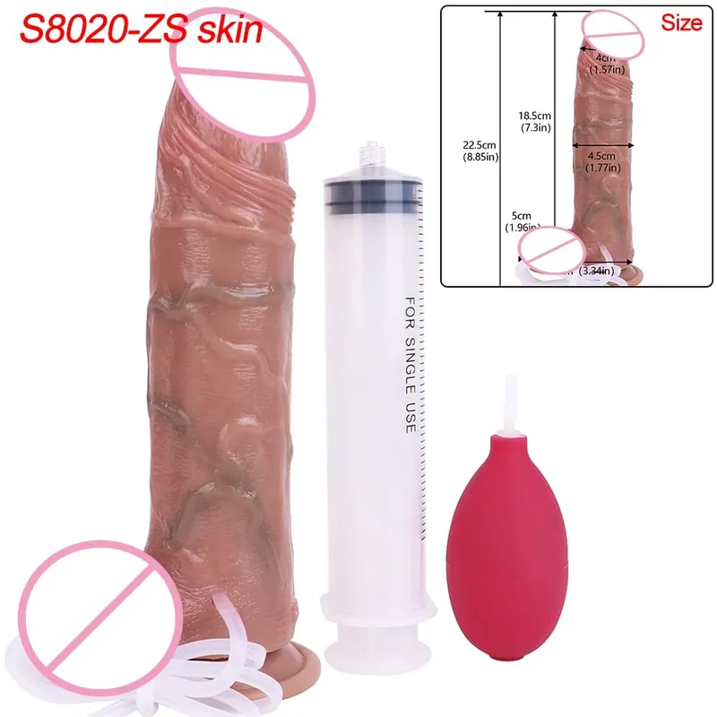 Deep Veins Ultra Squirting Dildo Silicone Skin Touch Long Ejaculating Butt Plug For Men Women G-Spot Stimulate 18+ Sex Toys — image 16