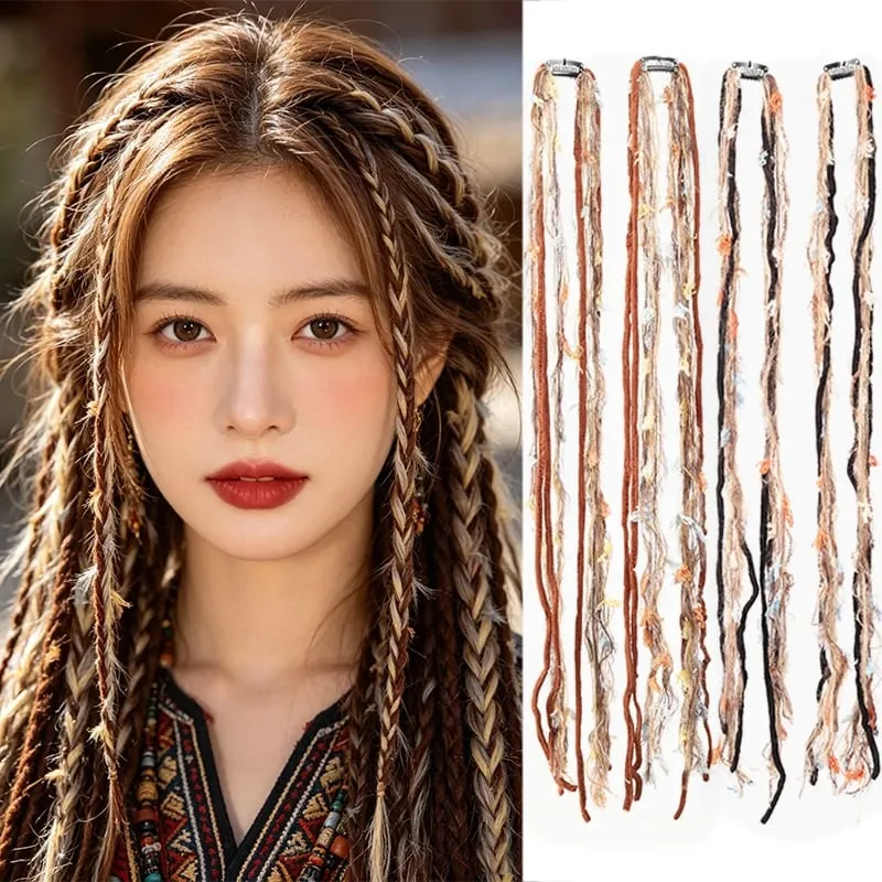 Plush Maillard Colored Long Tassel Headband Bohemian Hair Accessory Suitable for Women's Parties — image 8