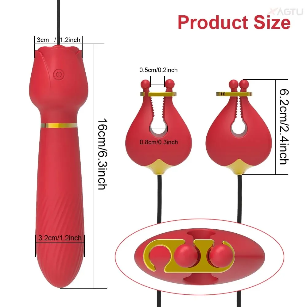 Sexleksaker Bröstvårtor Vibratorklämmor Vibrerande Bröstklämmor Bröstvårtstimulator Penetration Vagina Ägg Sexleksaker för kvinnor Par — image 2