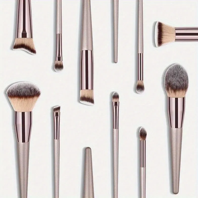 10 Pcs Champagne Gold Makeup Brushes Set Foundation Loose Powder Blush Concealer Eyeshadow Professional Beauty Tool Kit — image 2