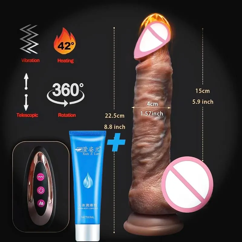 Realistic Dildo Vibrator Telescopic Heating Penis Remote Control Cock Thrusting Big Dick Masturbation for Women Adult Sex Toys