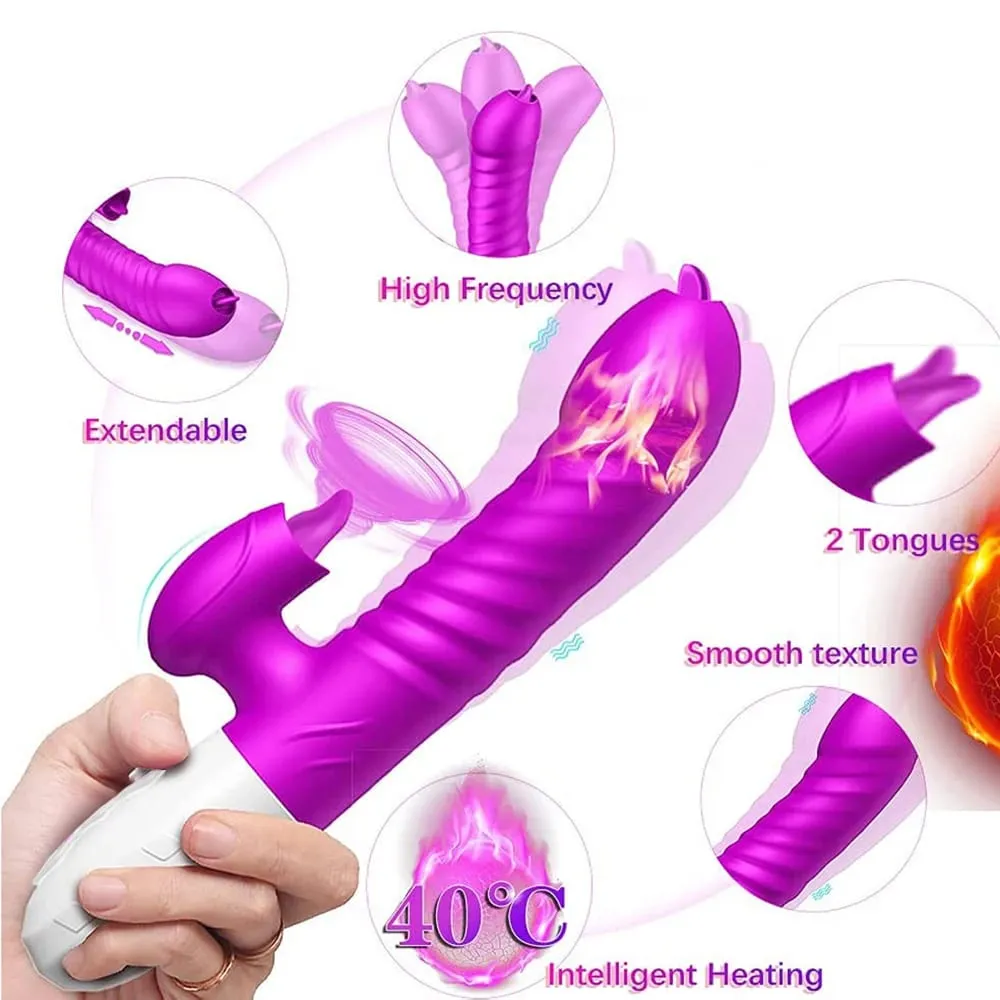 Mabilis na Orgasm Vibrator Dildo Para sa mga Babae Pagdila Heating Vibrator Klitoris G-Spot Stimulator Vibro Babae Clit Sucker Pang-adultong Sex Toy — image 2