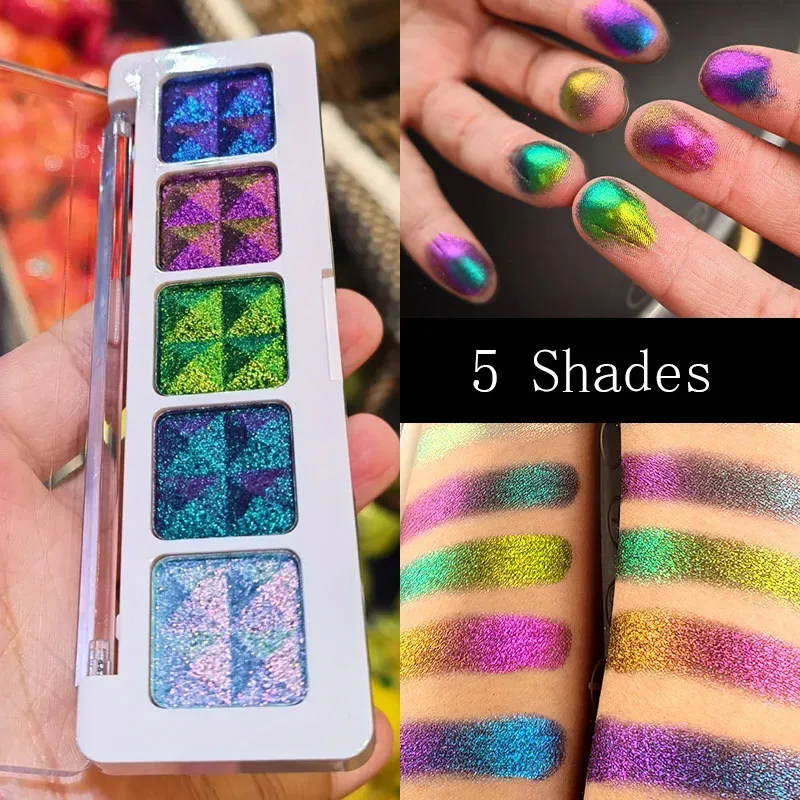 Eyeshadow Palette Chameleon Glitter Metallic Shimmer Glitter Eye Shadow Gradient Colors Fine Flash Eye Makeup — image 4