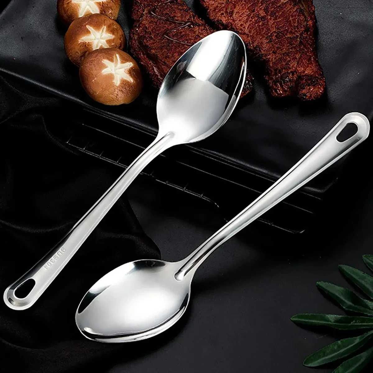 304 Stainless Steel Strainer Spoon Colander Ladle Filter Strainer Food Skimmer Useful Things For Kitchen Gadgets Kitchenware — image 2