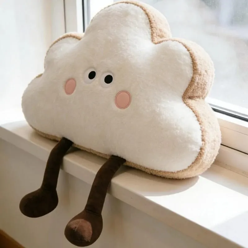 35~65cm Toast Cloud Plush Pillow Kawaii Humanoid Decor Plushie Sofa Chair Back Support Cushion Gift — image 7