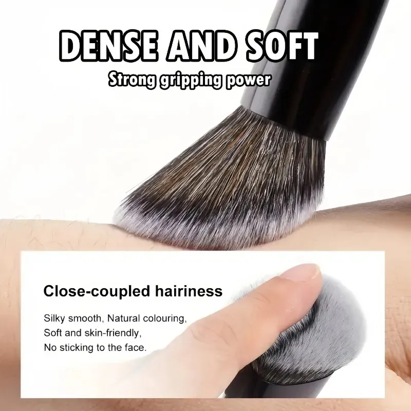 Double Head Makeup Brushes 2 In 1 Flat Angled Foundation Concealer Contour para sa Blending Loose Powder Liquid Cream Cosmetic Tools