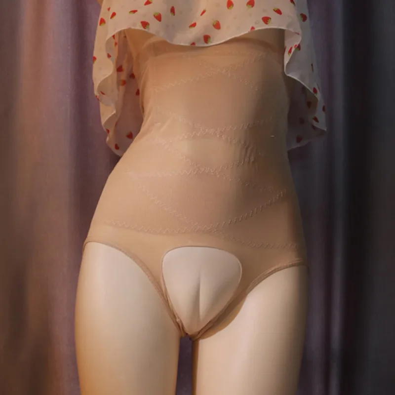 Crossdress för män med hög midja, Transgender Hiding Gaff Trosor, Shaping Trosor Svart/Hudfärg, M XL Storlekar — image 9