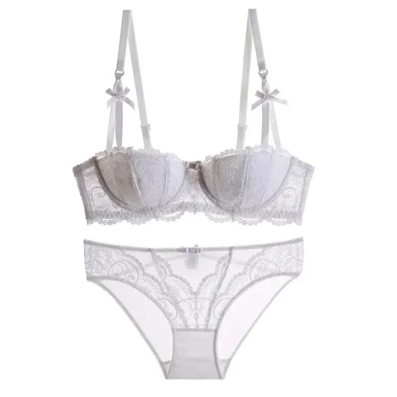 Sexy Bra Set Women Lace Push Up Seamless Bra Lingerie Set Daily Underwear Bra and Panty Set — image 5