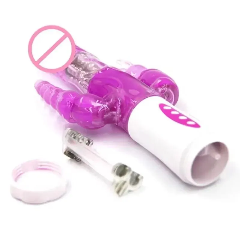 Silicone Rabbit Vibrator 3-in-1 G-Spot Clit Anal Beads Stimulator 10 Modes Thrusting Vibrating Sex Toy for Women — image 1