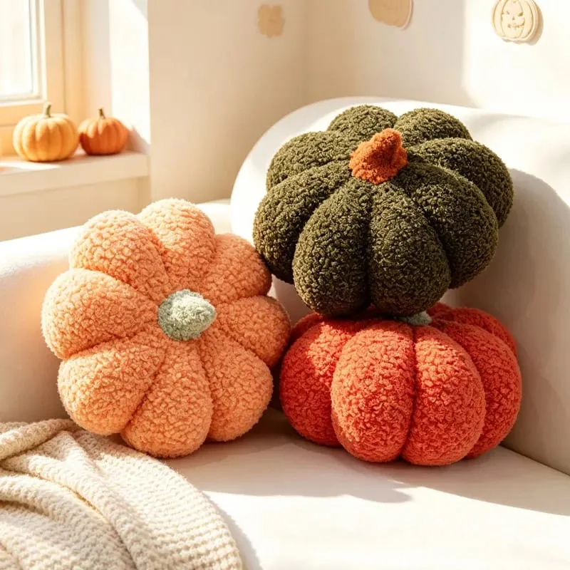 Multicolor Pumpkin Plush Pillow Soft Stuffed Pumpkin Cushion Home Decoration Cute Plush Toy Halloween Gift Bedside Bed Cushion — image 5