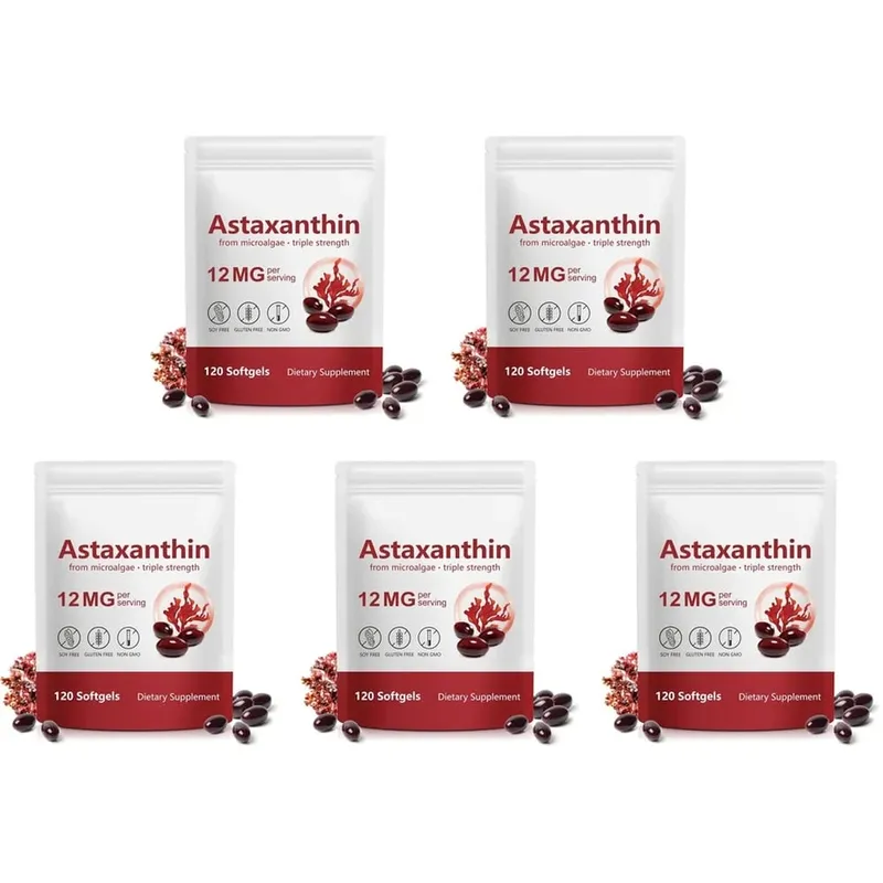 Astaxanthin Softgels 12 Mg From Microalgae Triple Strength Antioxidant Support for Skin Aging Eye Health 120 Softgels — image 12