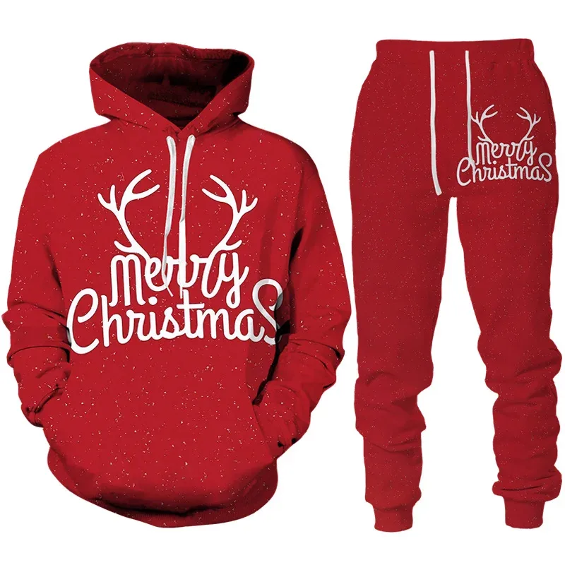 Fashion Funny Santa Claus 3D Print Tracksuit Set Man Woman Hoodie+Pants 2pcs Set Oversized Casual Christmas Party Couple Clothes — image 11