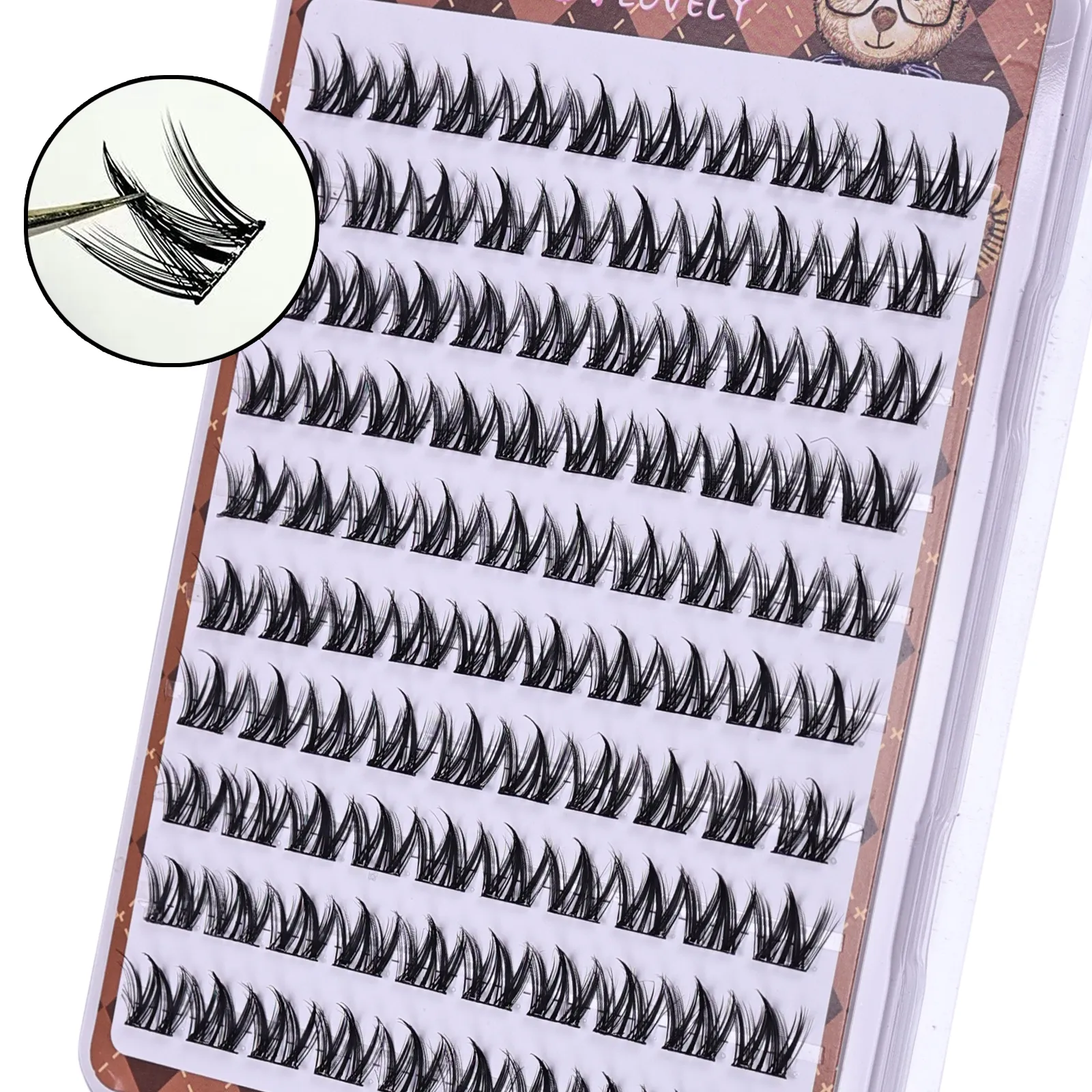Kleberfreie selbstklebende falsche Wimpern, voluminöse, flauschige, dicke Wimpern im Manga-Stil, Cluster-Wimpern, DIY-Augen-Make-up-Verlängerung — image 5