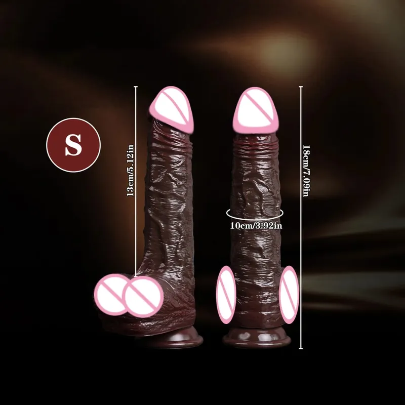 Makatotohanang Dildos Skin Sliding Foreskin Testicles Dildo para sa Babae Masturbesyon Anal Vaginal Stimulation Strapon Silicone Sex Toys — image 11