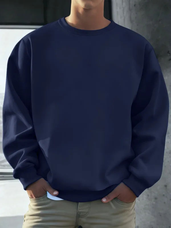 Solid Soft Pullovers Street Autumn Comfy Fleece Hoodies Office Jogging Loose Sweatshirts Casual Basics Daily Streetwear Of Men — image 8