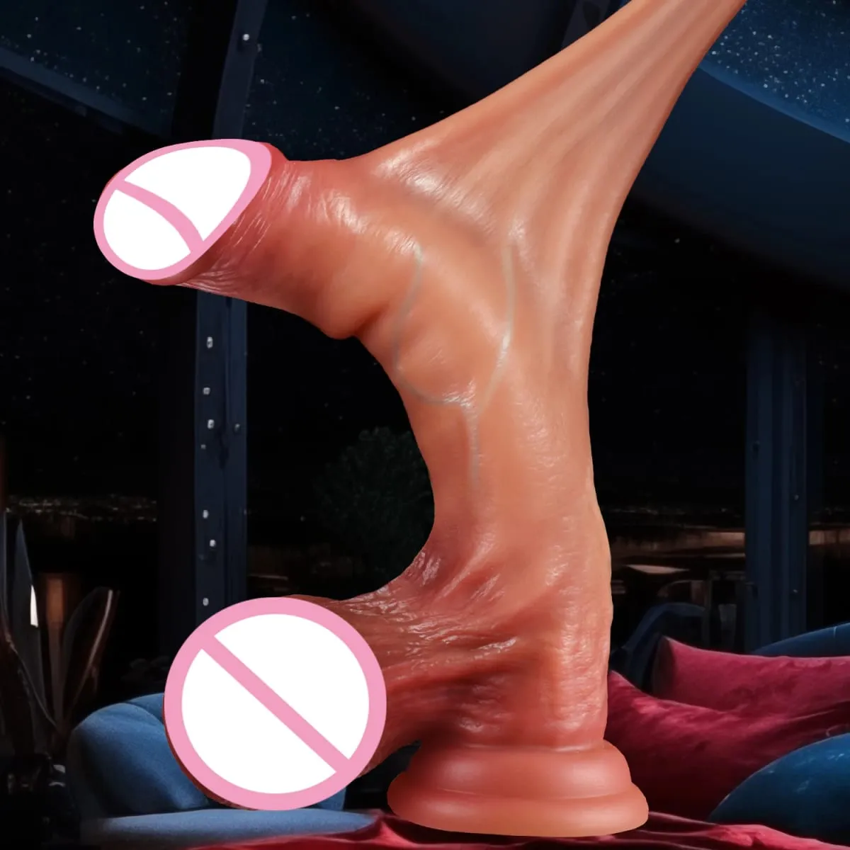Skin Sliding Foreskin Dildo na may Real Testicles strapon Makatotohanang Dildos para sa Babae Mga Lalaki Lesbian Anal Dick Pang-adultong Sex Toys Penis 18 — image 2