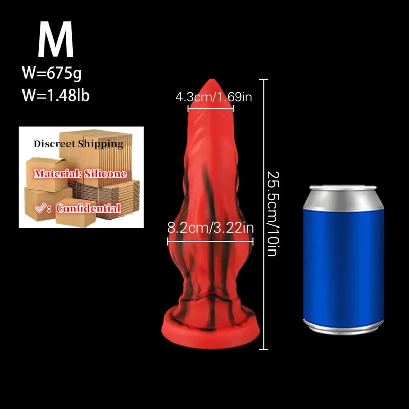 Τεράστια σιλικόνη Fantasy Anal Dildo Anal Plug Προστάτη Σεξ για Άντρες Γυναίκες Big Knot Dog Dildo Βεντούζα βεντούζα πισινό κόκορα Sex Toys18