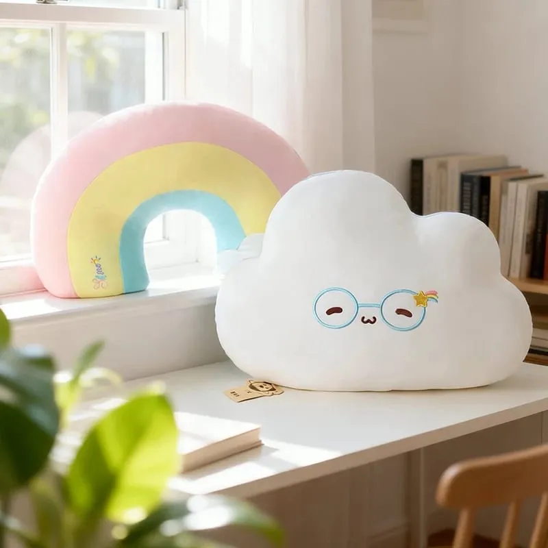 Creative Weather Series Rainbow Cloud Plush Pillow Soft Cute Cartoon Kawaii Stuffed Doll For Kids Sofa Cushion Home Decor — image 8