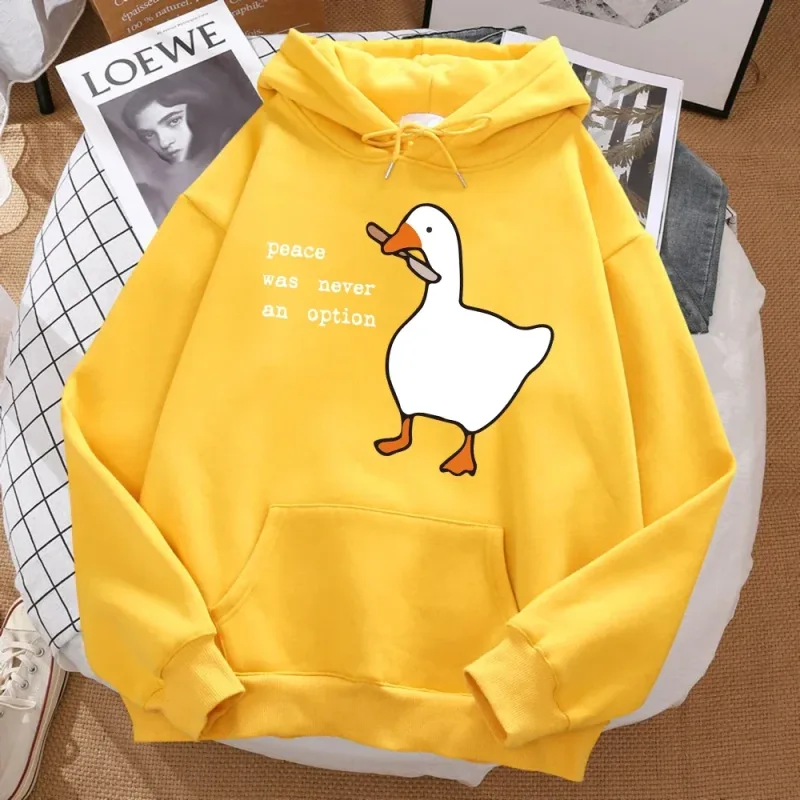 Fred var aldrig en mulighed Trykt sweatshirt til mænd Street Oversize Efterår Hætte Hipster Bløde hættetrøjer Hip Hop Varmt Sportstøj — image 3