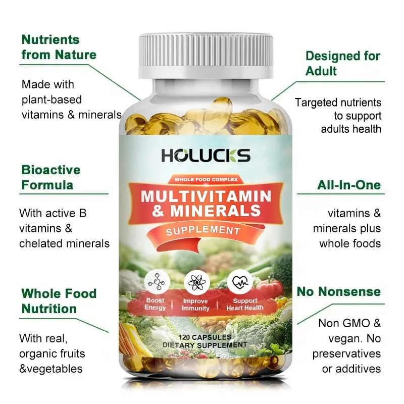 Free Multivitamin & Minerals Capsules with Whole Food Complex Support Immunity Heart Health & Daily Wellness for Adult — image 5