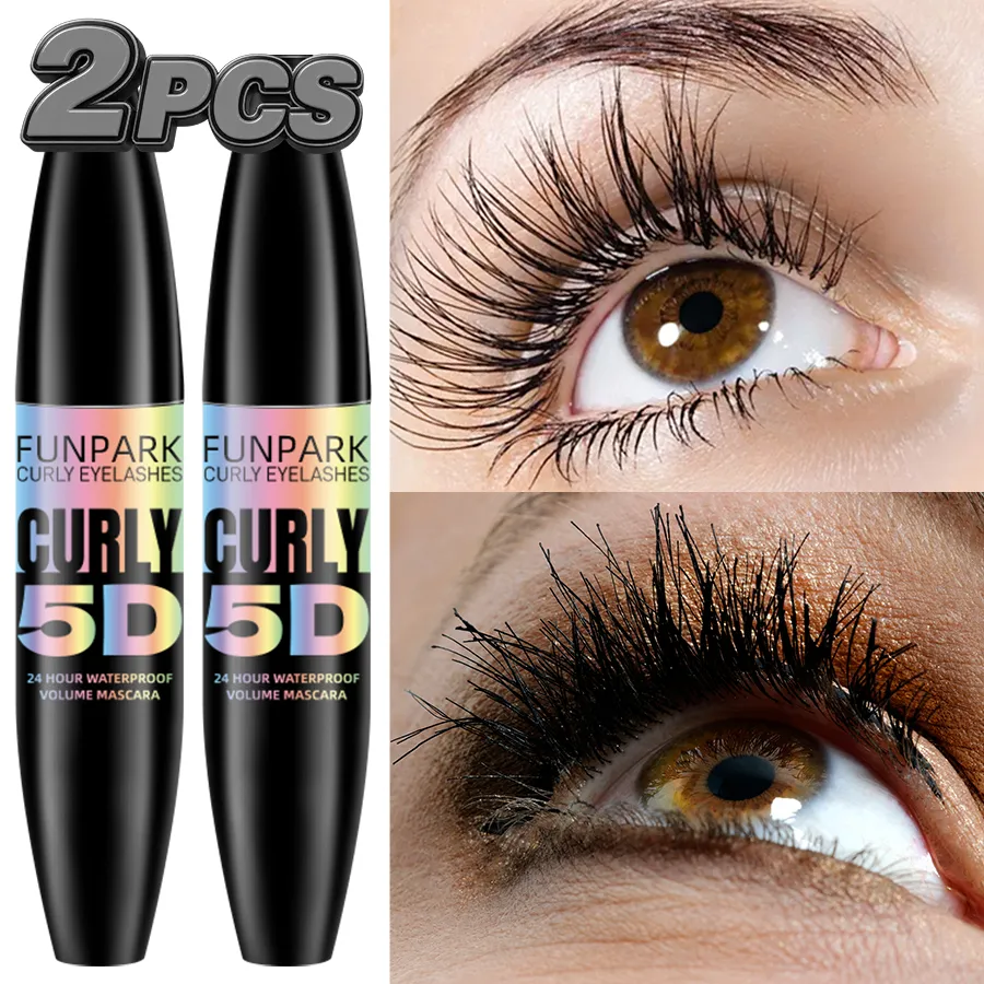 2 Chiếc 5D Mắt Mascara Màu Đen Chống Thấm Nước Làm Dài Lông Mi Nối Dài Tơ Mascara Lâu Dài Trang Điểm Mắt Cho Phụ Nữ Đựng Mỹ Phẩm Làm Đẹp Hàn Quốc — image 6