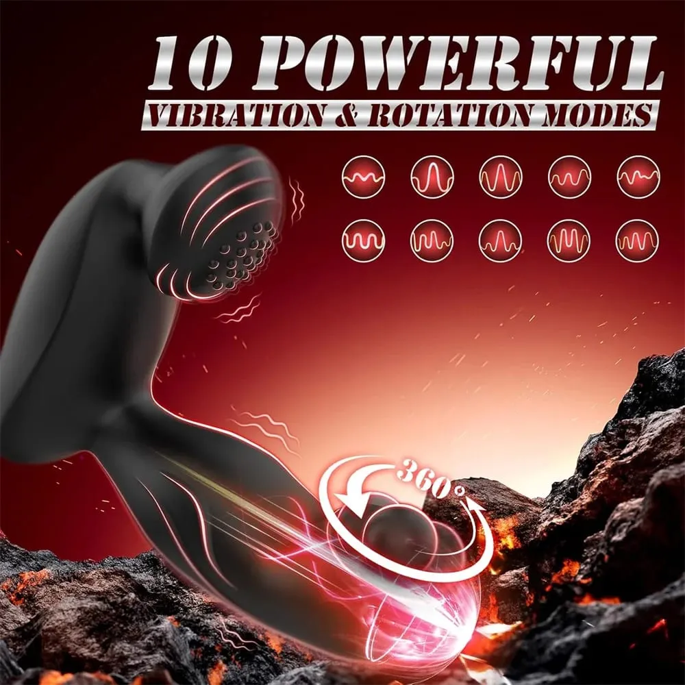 Anal Plug Vibrator Prostate Massager Remote Control Butt Plug Rotating Beads G Spot Sex Toys para sa Mga Lalaki Babae Mga Matanda na Kalakal — image 2