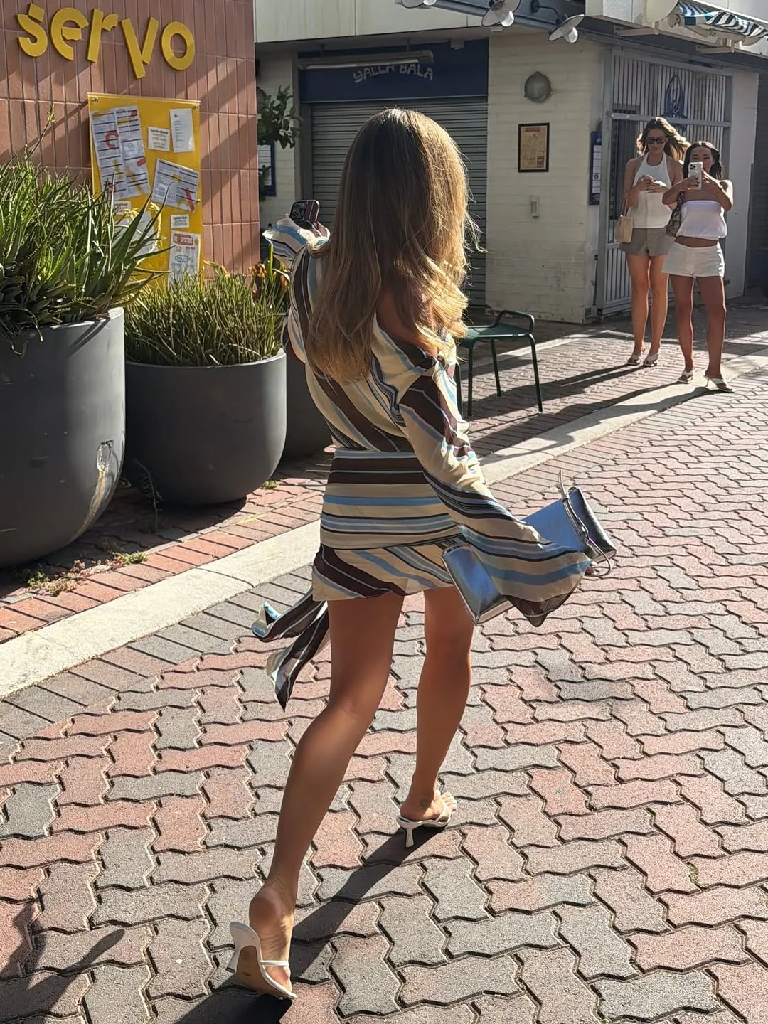 Lady Long Sleeve Striped Dress High Waist Stretch Beach Pang-araw-araw na Casual Lace Up Soft Mini Dresses 2026 Fashionable Vacation Gowns — image 4