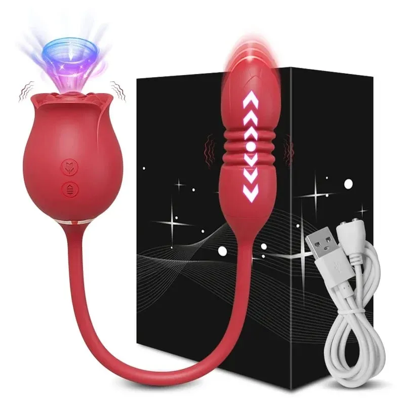 Vibrador de sucção de rosa para mulheres, estimulador de clitóris, ponto g, vibrador de impulso, masturbador feminino, massagem, brinquedo sexual adulto