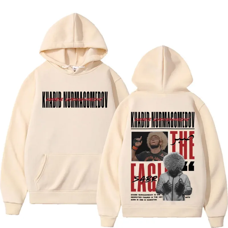 Khabib Nurmagomedov THE EAGLE Retro Hoodies Men Women Fashion Gothic Long Sleeve Pullovers Casual High Quality Hooded Sweatshirt — image 7