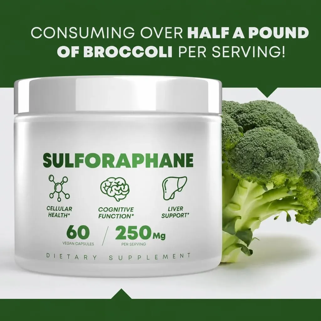 5 000mcg Sulforaphane From Broccoli Seed Extract Vegan Capsules with Myrosinase Immune Support 2-Capsule Serving 60 Count — image 4