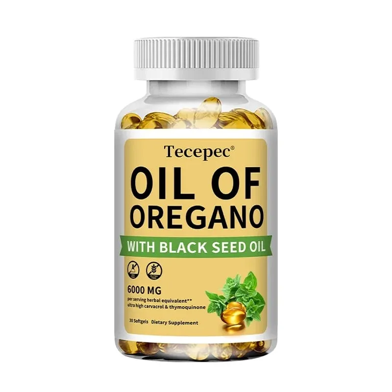Oil of Oregano with Black Seed Oil 2 in 1 Oregano Supplement for Immune Health Digestive Health Non-GMO
