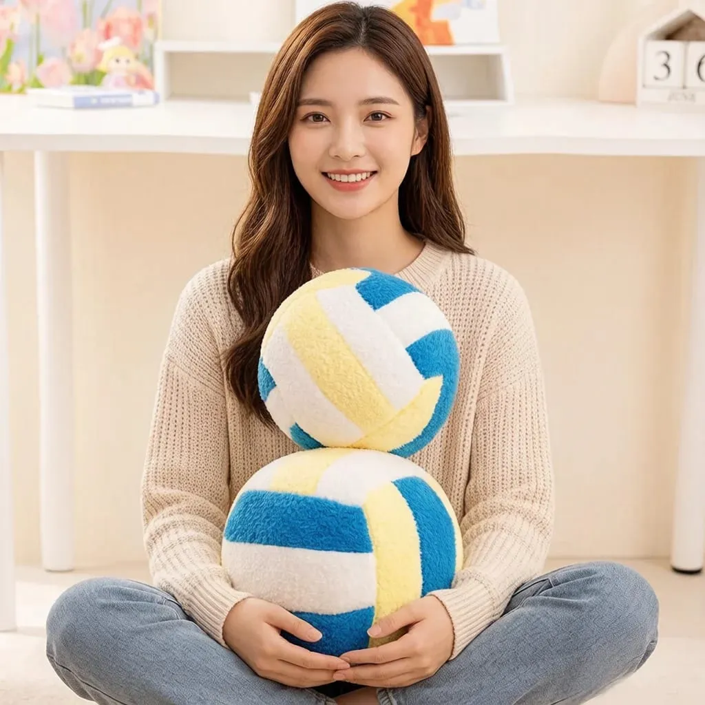 20/24cm Volleyball Sport Ball Plush Pillow Stuffed Interactive Indoor Home Game Prop Plushie Decor Gift — image 2