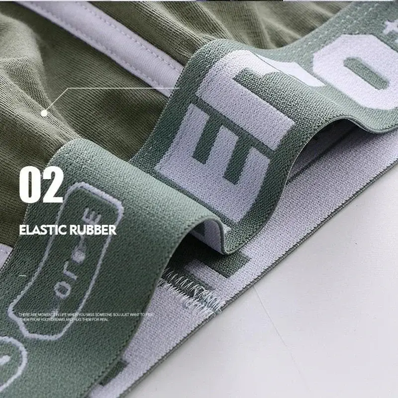 1Pcs Men Cotton Boxer Shorts Panties Underwear3 Kulay L XL 2XL 3XL Soft Letter Belt Breathable Soft Fashion Sports — image 3