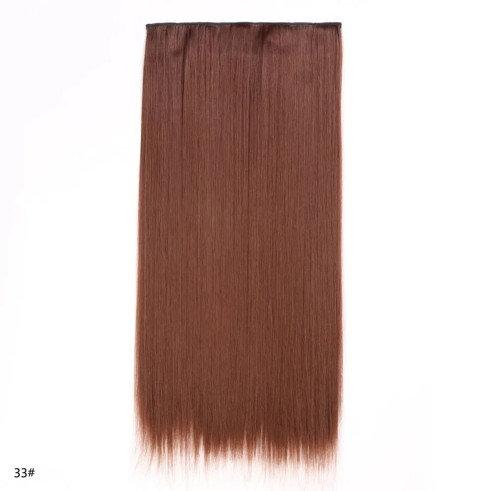 Syntetické prodloužení vlasů jednodílné s klipem 5Clips v dlouhé rovné vlasy blond pro ženy každodenní použití — image 32