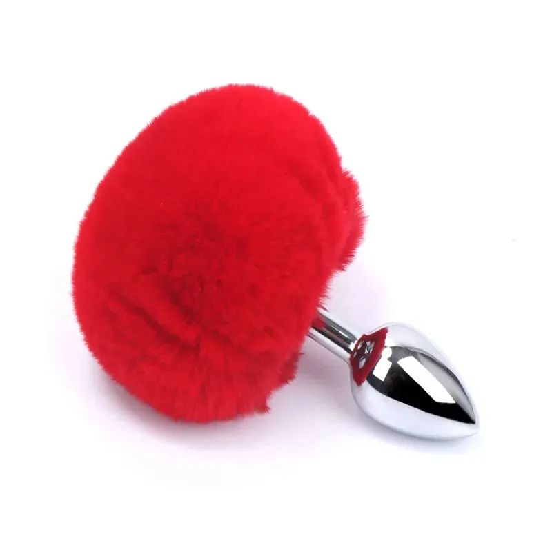 Aço inoxidável coelho cauda metal butt plug anal sexo brinquedo metal pelúcia anal plug massageador brinquedos sexuais para masturbador feminino — image 14