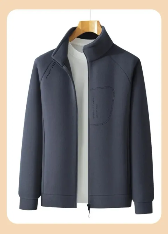 Men Double-sided Polar Fleece Hoodie Cardigan Solid Full Zip Warm Letter Print Casual Coats Thicken Sport Classic Sweatshirts — image 6