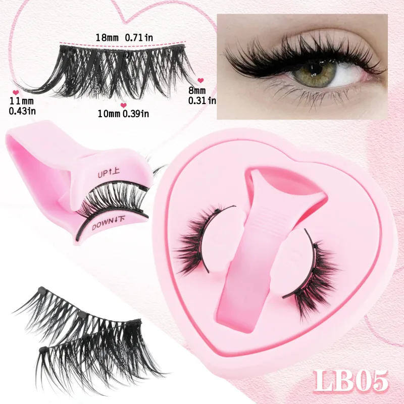 Magnetic Eyelashes 1Pair No Glue Needed 3D Natural Wispy Fake Lashes With Clip Reusable Women Beauty Eye Makeup