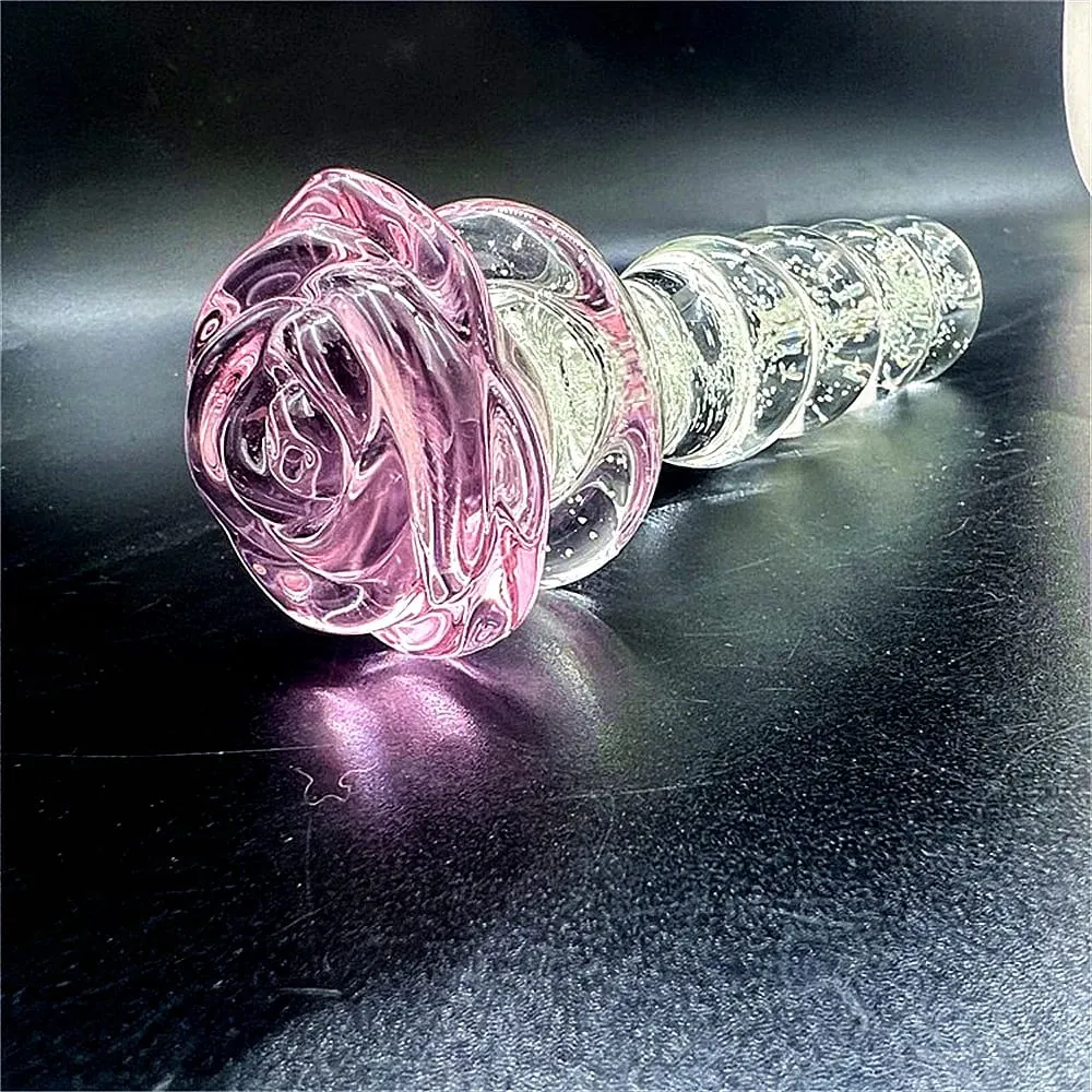 Vibrador de vidro luminoso rosa anal plug brilho no escuro butt plug contas anal penetração anal casais jogar brinquedo sexo adulto joinjjtoy — image 4
