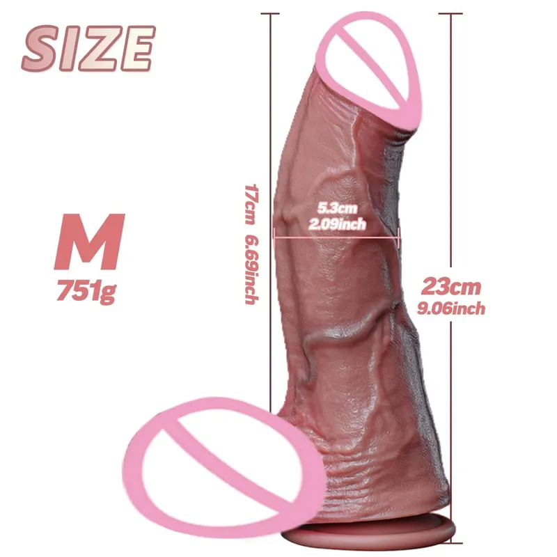 Realistisk Mjuk Stor Dildo XXL Porr Enorm Tjock Fake Penis Dubbel Silikon Kuk Kvinna Man Onani Sugkopp Analsexleksaker — image 11