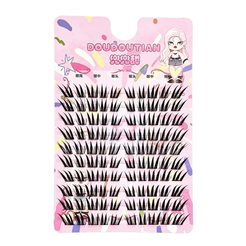 3/10rows Wet Look False Eyelashes Daily Makeup Cluster Winged Style Lash Extensions Natural C Curl Synthetic Fiber Eye Makeup — image 8