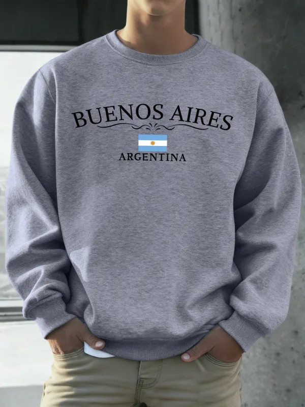 Buenos Aires Argentina Printed Men Sweatshirts Street Hip Hop Sportswear Fleece All-Match Pullover Unisex Casual Loose Clothing — image 28