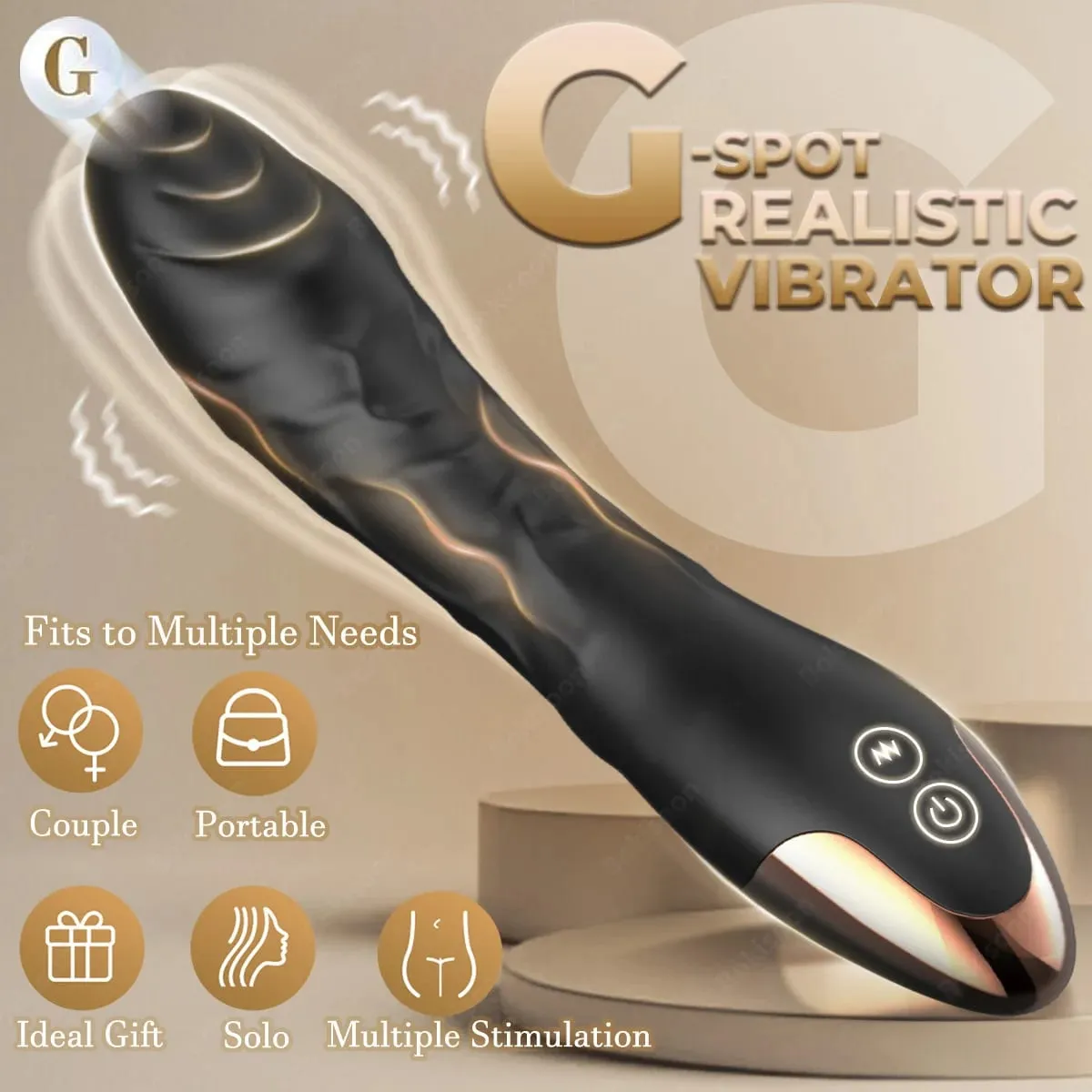 G Spot Vibrator Sex Toys Clitoris Vibrator Anal Stimulator Dildo with 10 Powerful Vibrating Modes Soft Silicone Adult Sex Toy — image 2