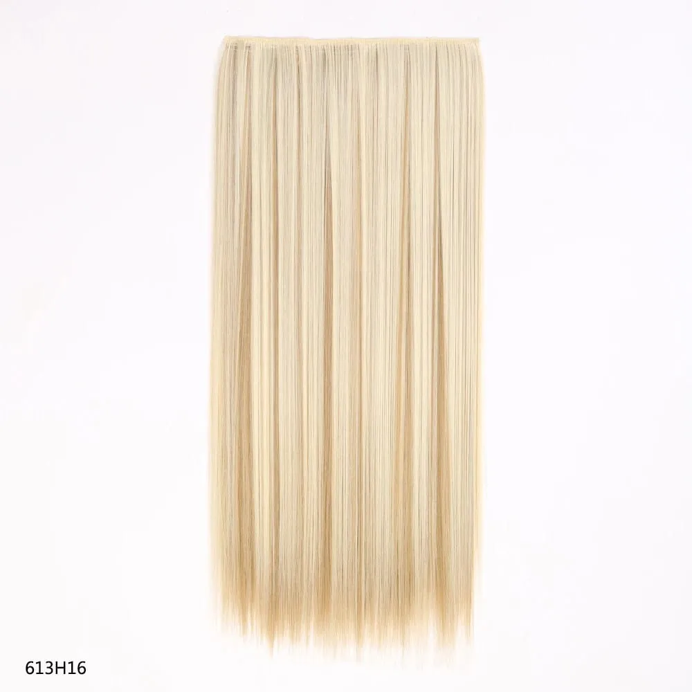 Syntetické prodloužení vlasů jednodílné s klipem 5Clips v dlouhé rovné vlasy blond pro ženy každodenní použití — image 18