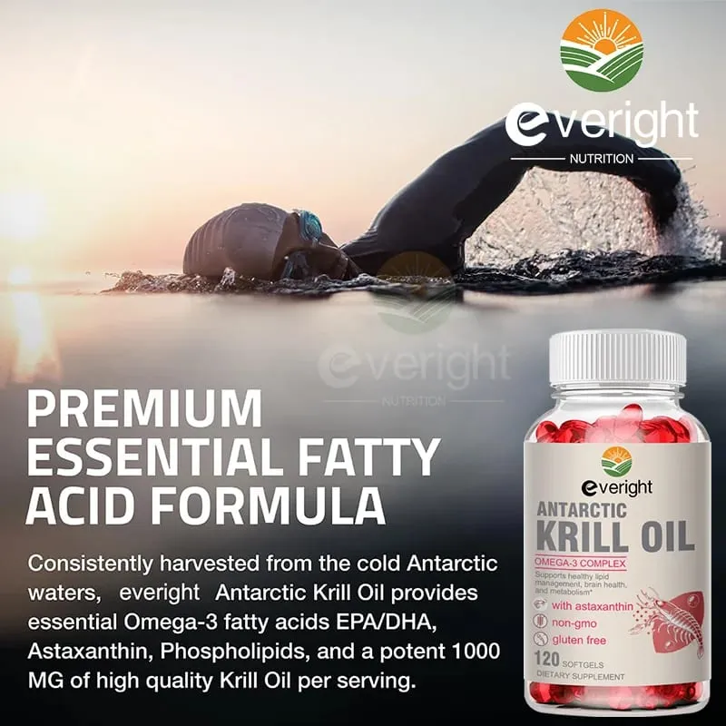 Krill Oil - Phospholipid Omega-3 Complex with Astaxanthin - Support Lipid Management Metabolism Brain & Heart Health - EPA DHA — image 3