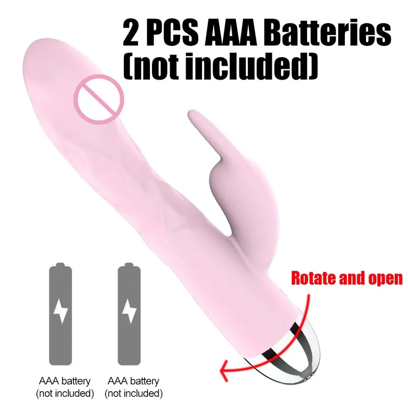 Silicone Rabbit Vibrator 3-in-1 G-Spot Clit Anal Beads Stimulator 10 Modes Thrusting Vibrating Sex Toy for Women