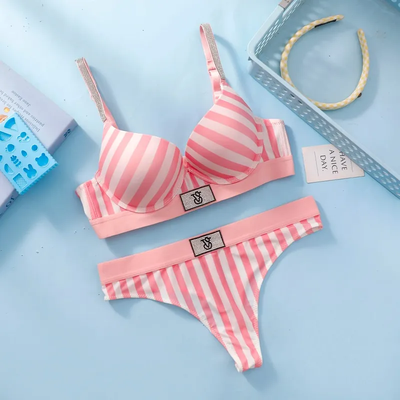 Victoria s Secret Wireless Demi T Shirt Bra Panties Set Sexy Lingerie Women Bra Set Lace Push Up Comfortable — image 6