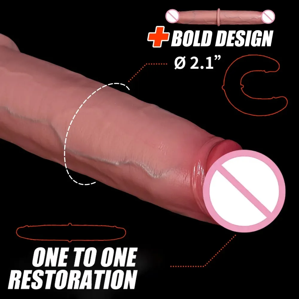 Vibrador de ponta dupla realista, dupla face, grande, longo e grosso, com veias, vaginal, anal, enorme, pênis adulto, brinquedos sexuais para lésbicas — image 3