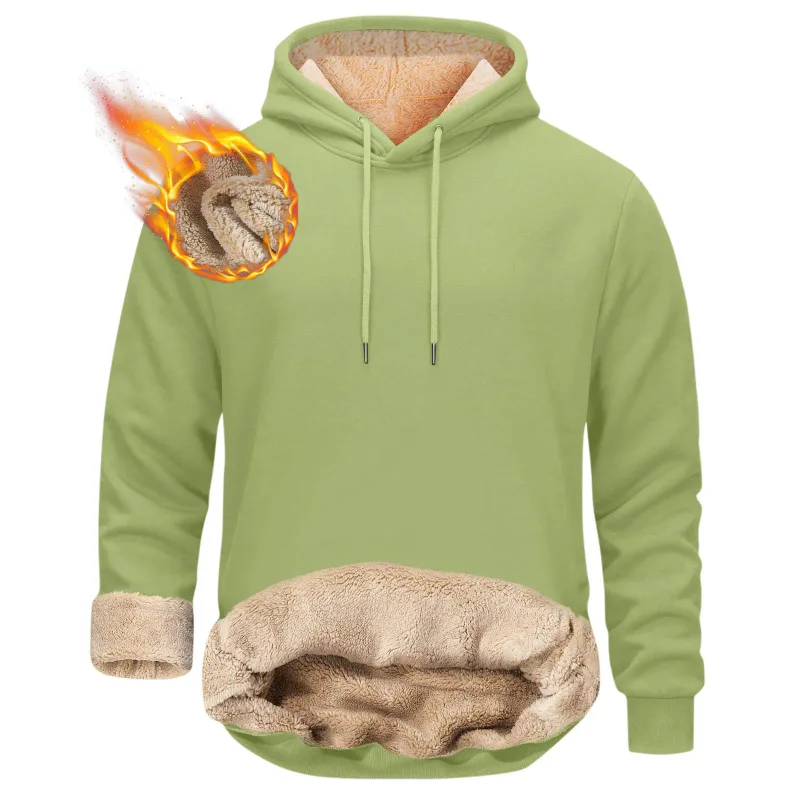 Vinter Varma Luvtröjor Herr Sport Tjocka Sweatshirts Vindtät Thermal Casual Enfärgad Lös långärmad tröja Streetwear — image 12